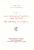 Cartas del Baile General de Valencia Joan Mercader, al Rey Fernando de Antequera