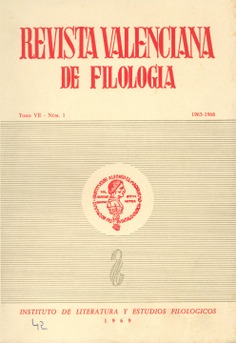 Revista Valenciana de Filologia. (Volum  VII, nº 1)