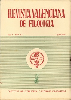 Revista Valenciana de Filologia. (Volum  V, nº  1-4 1955-1958)
