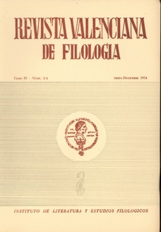 Revista Valenciana de Filologia. (Volum  IV, nº  2-4. Abril-diciembre 1954)