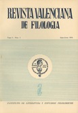 Revista Valenciana de Filologia. (Volum I, nº  2 Abril-junio 1951)