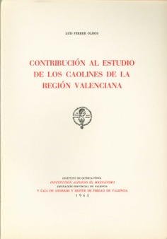 Contribución al estudio de los caolines de la región valenciana