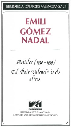 Articles (1930-1939). El País Valencià i els altres