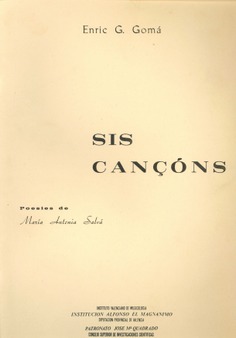 Sis cançons. Poesies de María Antonia Salvá