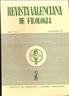 Revista Valenciana de Filologia. (Volum I, nº 4 octubre-diciembre 1951)