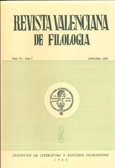 Revista Valenciana de Filologia. (Volum VI, nº 1. 1959-1962)