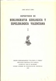 Repertorio de bibliografía geológica y espeleológica valenciana I