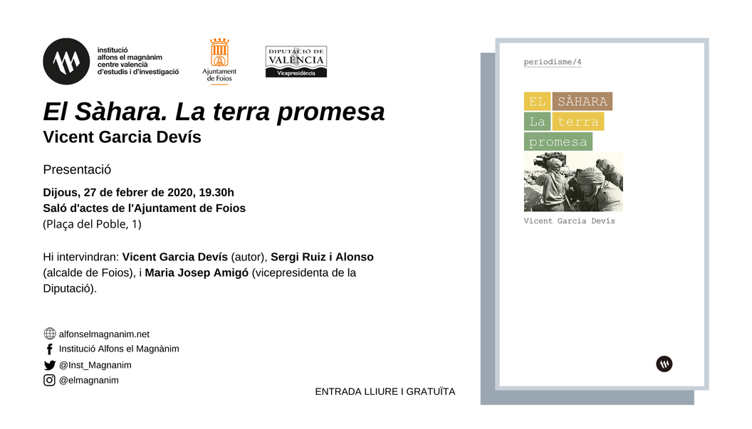Vicent Garcia Devís presenta a Foios "El Sàhara. La terra promesa"