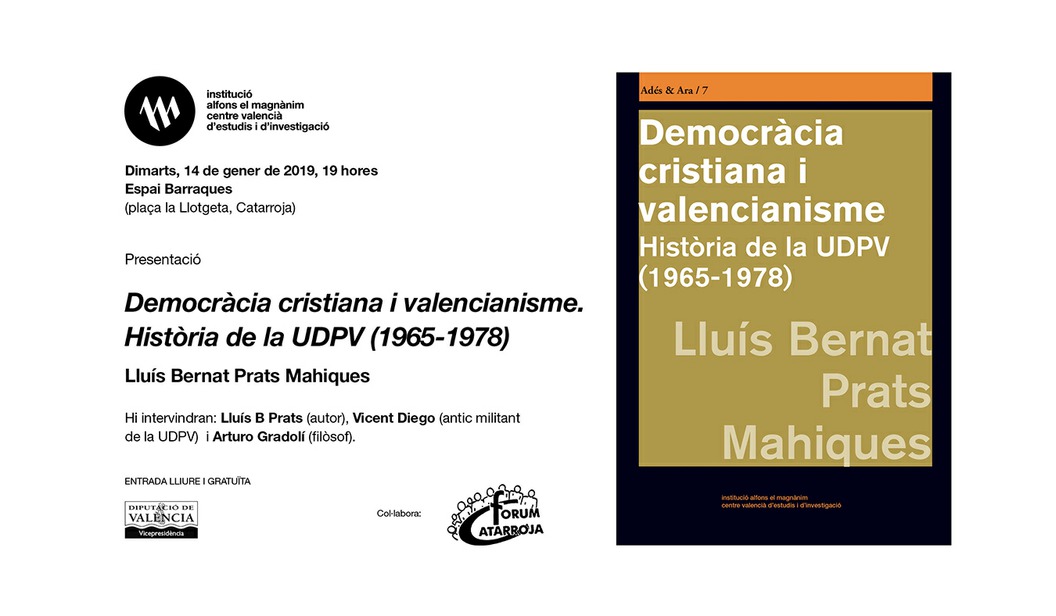 El Magnànim presenta en el Espai Barraques de Catarroja el libro "Democràcia cristiana i valencianisme"