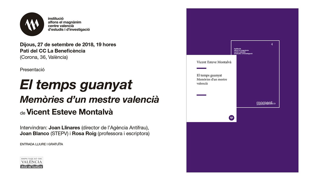 El Magnànim presenta las memorias del maestro y sindicalista Vicent Esteve