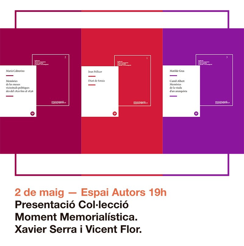 La colección "Moment. Memorialística" se presentó en la Fira del Llibre