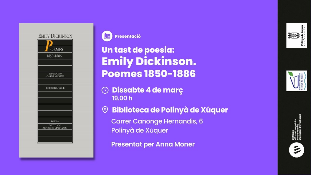 Un tast de poesia: Emily Dickinson. Poemes 1850 - 1886