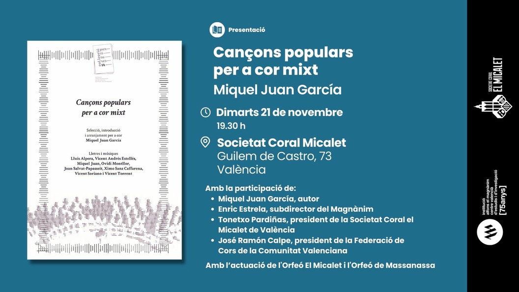 Presentación: Cançons populars per a cor mixt