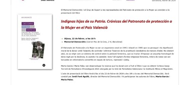 Presentació: Indignas hijas de su Patria