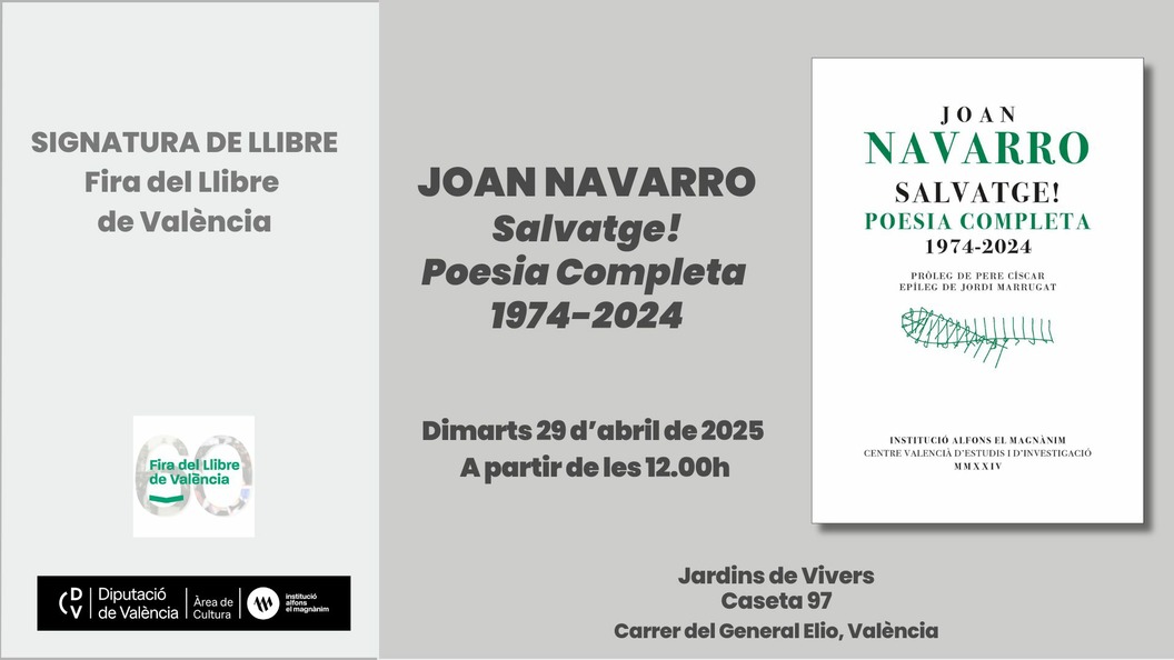 Firma del libro: Salvatge! Poesia completa 1974-2024
