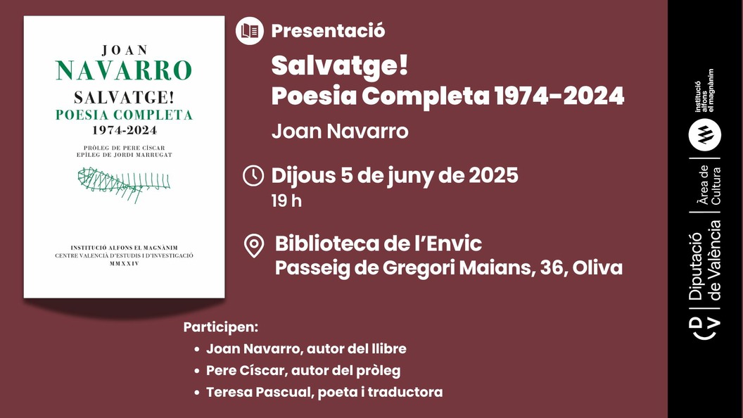 Presentació: Salvatge! Poesia completa 1974-2024