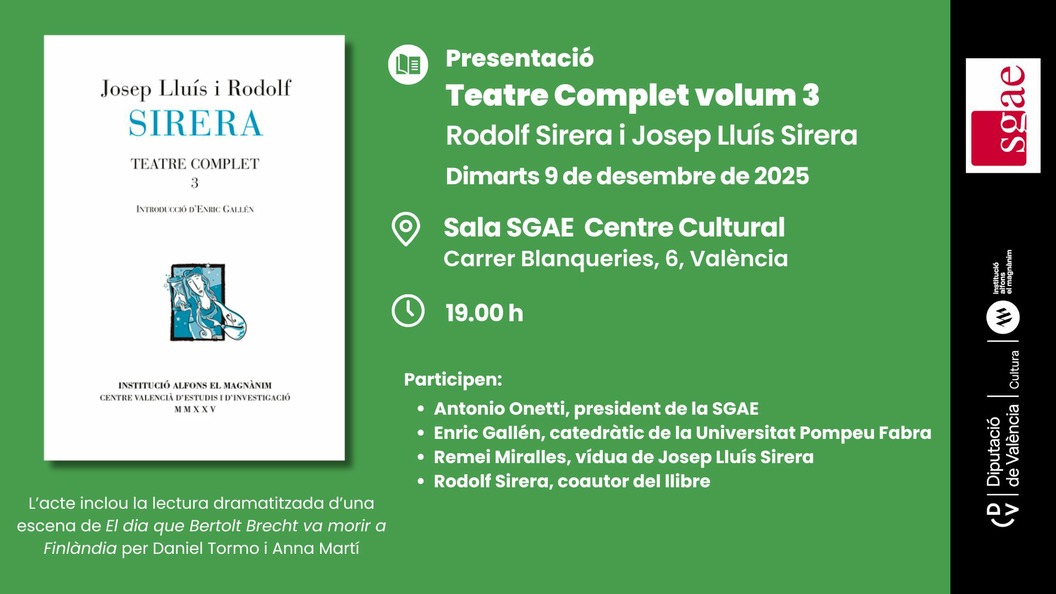 Presentació: Teatre complet 3 Sirera
