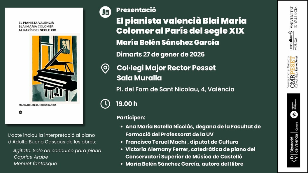 Presentació: El pianista valencià Blai Maria Colomer al París del segle XIX