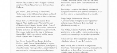 Programación del Encuentro Internacional de Antropología Ambiental