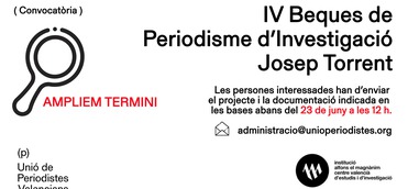Es tanca la 4ª convocatòria de 2 beques de periodisme d'investigació Josep Torrent
