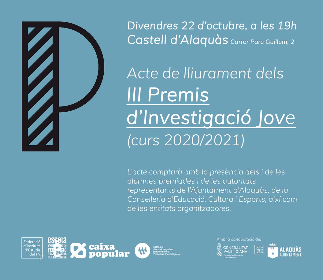 Acto de entrega de los III Premis d'Investigació Jove