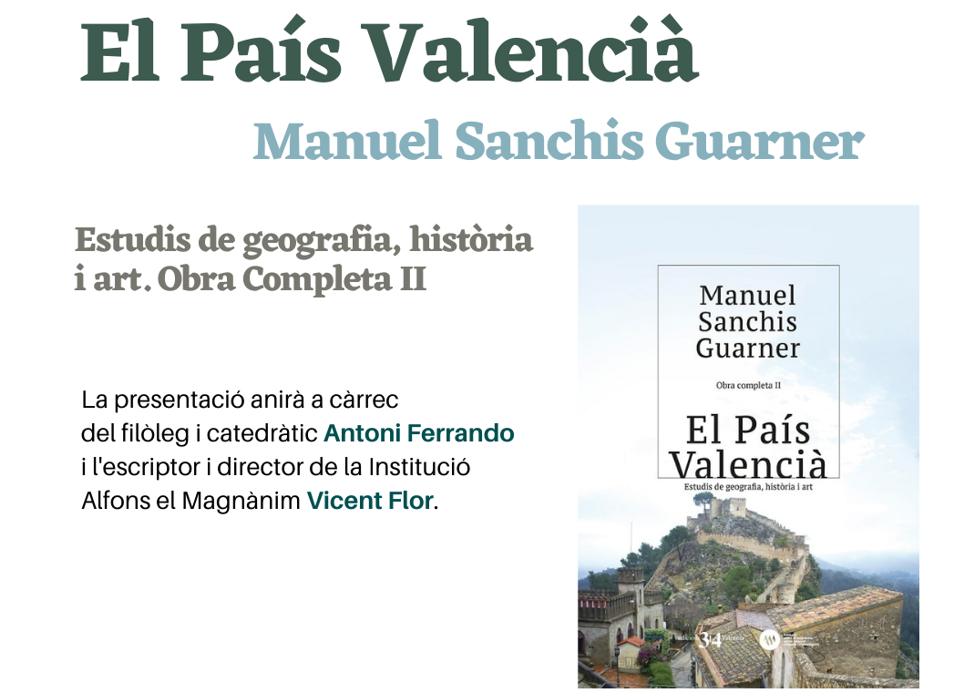 Es presenta el segon volum, Estudis de geografia, història i art, de Manuel Sanchis Guarner