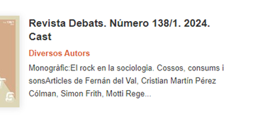 Disponible la revista Debats amb el monogràfic «Cultura i gèneres. Arts i professions»